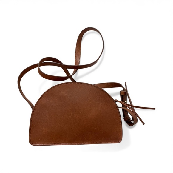 Madewell Half Moon Leather Crossbody Bag Brown Convertible Clutch Women’s Purse - Picture 5 of 5